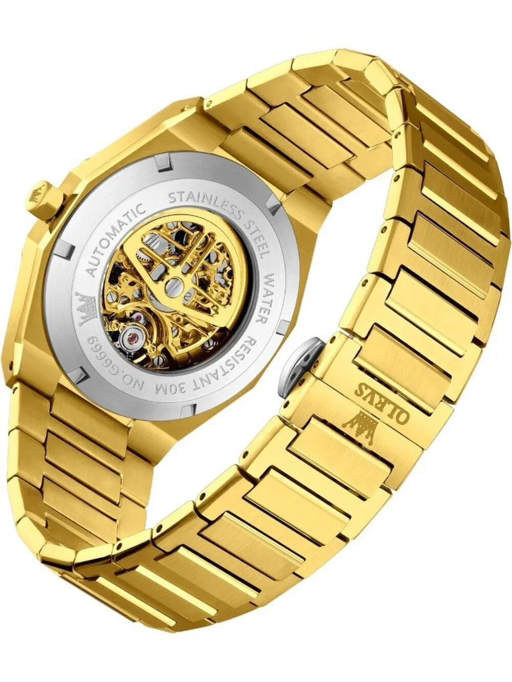 Mens Gold Geometric Quartz Stainless Waterproof Luminous Luxury Wooden Watch